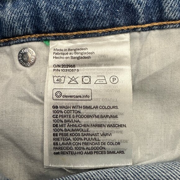 Divided H&M Overalls Women's size 4 Medium Wash Blue Denim Jeans - Picture 5 of 5